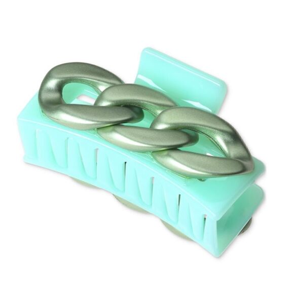 I.n.c. International Concepts Silver-Tone Chain Green Claw Hair Clip, Green - Picture 1 of 3